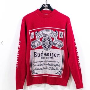 Budweiser Beer Knit Sweater Vintage